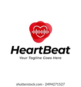 Heart beat logo vector, ECG Logo vector illustration.