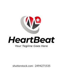 Heart beat logo vector, ECG Logo vector illustration.