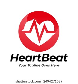 Heart beat logo vector, ECG Logo vector illustration.
