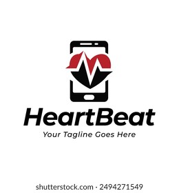 Heart Beat Logo Vektorgrafik, EKG Logo Vektorillustration.