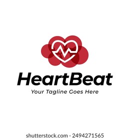 Heart beat logo vector, ECG Logo vector illustration.