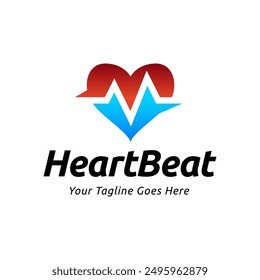 Heart beat logo vector, ECG Logo vector illustration.