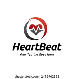 Heart beat logo vector, ECG Logo vector illustration.
