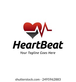 Heart beat logo vector, ECG Logo vector illustration.