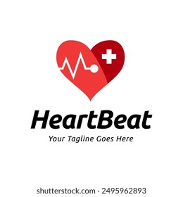 Heart beat logo vector, ECG Logo vector illustration.