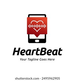 Heart beat logo vector, ECG Logo vector illustration.