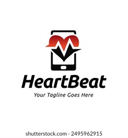 Heart beat logo vector, ECG Logo vector illustration.
