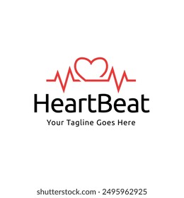 Heart beat logo vector, ECG Logo vector illustration.