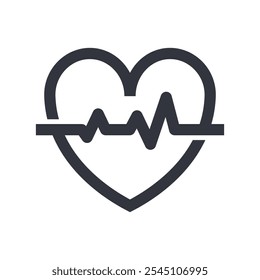 Heart Beat Logo Vector Icon Template Illustration