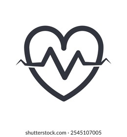 Ilustración de la Plantilla del icono del Vector del logotipo del latido del corazón
