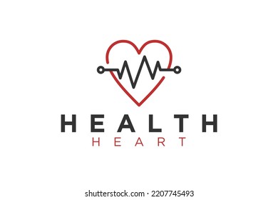 Heart Beat Love Logo Design Health Stock Vector (Royalty Free ...