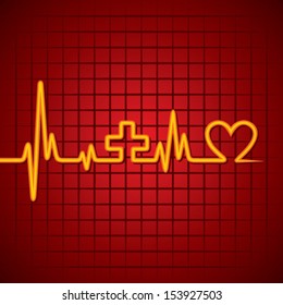 Heart beat make medical and heart symbol background stock vector 