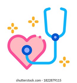 heart beat measurements icon vector. heart beat measurements sign. color symbol illustration