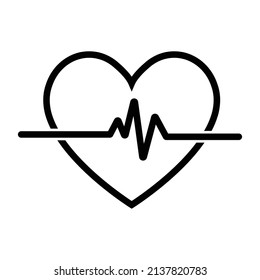 Heart Beat Medical Icon Vector