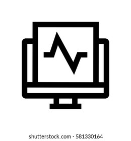 Heart beat mini line, icon, background and graphic. The icon is black and white, linear  flat, vector, pixel perfect, minimal, suitable for web and print. 