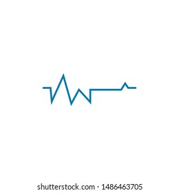 Heart beat minimal; flat icon vector