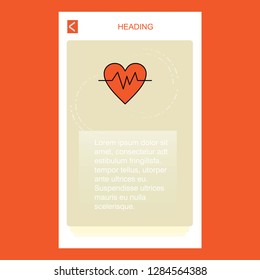 Heart beat  mobile vertical banner design design. Vector
