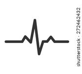 Heart beat monitor pulse line art vector icon for medical apps and websites