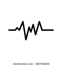 Heart beat monitor pulse line art vector icon for medical apps and websites