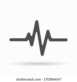 Heart beat monitor pulse line art vector icon