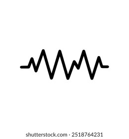 Heart beat monitor pulse line icon. Black Heart beat monitor pulse line icon on white background