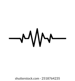 Heart beat monitor pulse line icon. Black Heart beat monitor pulse line icon on white background