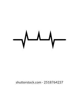 Heart beat monitor pulse line icon. Black Heart beat monitor pulse line icon on white background