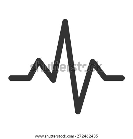 Heart beat monitor pulse line art vector icon for medical apps and websites