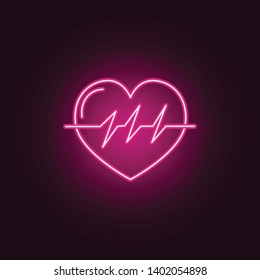 Heart Beat neon icon. Elements of Medecine set. Simple icon for websites, web design, mobile app, info graphics