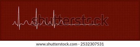 Heart beat on ECG cardiogram vector illustration, Heart wave symbol rhythm of heart beat, Heart pulse sign and heartbeat, cardiogram report, death icon, cardiac arrest, cardiogram graph isolated.