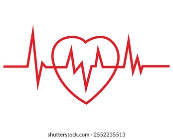 Latido cardíaco en el ícono de Vector de ECG