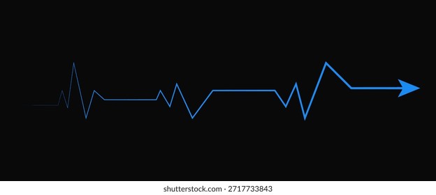 
heart beat on ecg vector. heartbeat line icon. vector illustration PNG Formet. Neon glowing blue heartbeat line on transparent background. Modern clean medical symbol isolated on transparent