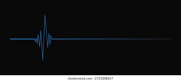 heart beat on ecg vector. heartbeat line icon. vector illustration PNG Formet. Neon glowing blue heartbeat line on transparent background. Modern clean medical symbol isolated on transparent