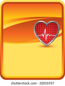 heart beat on orange background