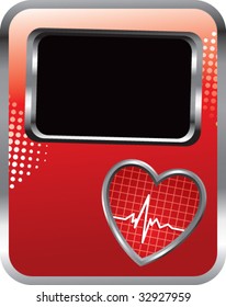 heart beat on red template banner
