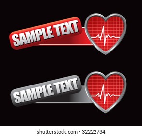 heart beat on tilted banners