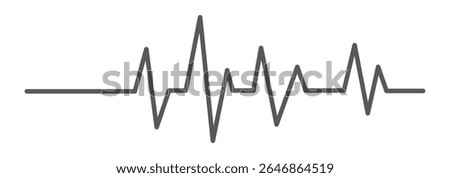 Heart beat one line. Continuous lines heart beats drawing. Wave pulse. Art heartbeat waves. Hand draw cardiogram. Outline human. Black ekg stroke isolated on white background. Vector illustration