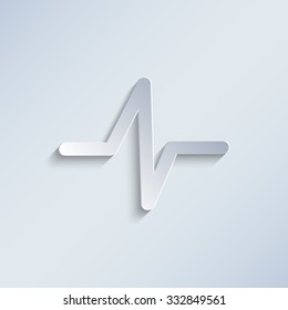 heart beat - paper vector icon