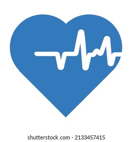 latido cardíaco, icono de actividad de pulso. Gráficos vectoriales azules.