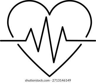 Ícone de Linha de Cardiograma de Pulso de Batimento Cardíaco