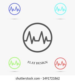 Heart beat pulse flat icon for medical applications and websites. Heartbeat / heart beat pulse icon. Heart beat flat vector icon for medical apps and websites icon.