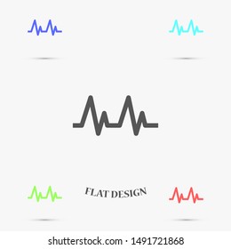 Heart beat pulse flat icon for medical applications and websites. Heartbeat / heart beat pulse icon. Heart beat flat vector icon for medical apps and websites icon.