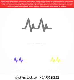 Heart beat pulse flat icon for medical applications and websites. Heartbeat / heart beat pulse icon. Heart beat flat vector icon for medical apps and websites icon. 