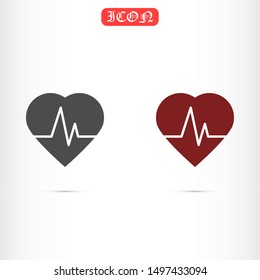 Heart beat pulse flat icon for medical applications and websites. Heartbeat / heart beat pulse icon. Heart beat flat vector icon for medical apps and websites icon.