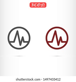Heart beat pulse flat icon for medical applications and websites. Heartbeat / heart beat pulse icon. Heart beat flat vector icon for medical apps and websites icon.