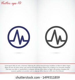 Heart beat pulse flat icon for medical applications and websites. Heartbeat / heart beat pulse icon. Heart beat flat vector icon for medical apps and websites icon. 