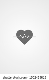Heart beat pulse flat icon for medical applications and websites. Heartbeat / heart beat pulse icon. Heart beat flat vector icon for medical apps and websites icon.