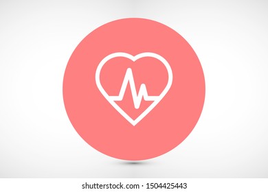 Heart beat pulse flat icon for medical applications and websites. Heartbeat / heart beat pulse icon. Heart beat flat vector icon for medical apps and websites icon.