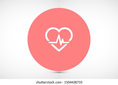 Heart beat pulse flat icon for medical applications and websites. Heartbeat / heart beat pulse icon. Heart beat flat vector icon for medical apps and websites icon.