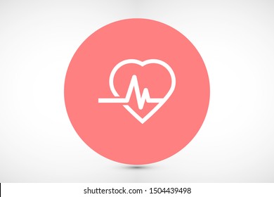 Heart beat pulse flat icon for medical applications and websites. Heartbeat / heart beat pulse icon. Heart beat flat vector icon for medical apps and websites icon.